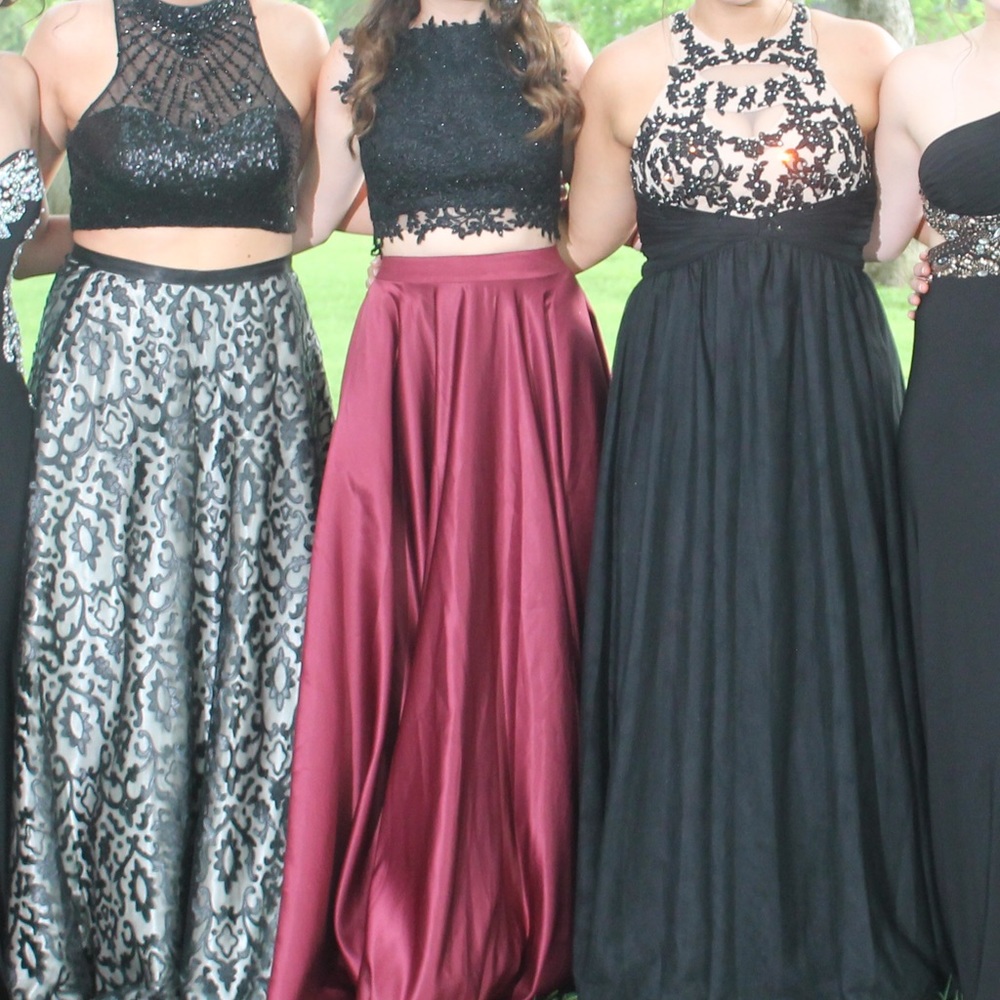Embroidered Two-Piece Prom Dress